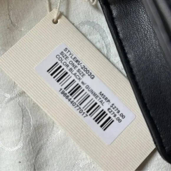 Valentino Orlandi NWT Black Quilted Gunmetal Crossbody Bag - Picture 2 of 7